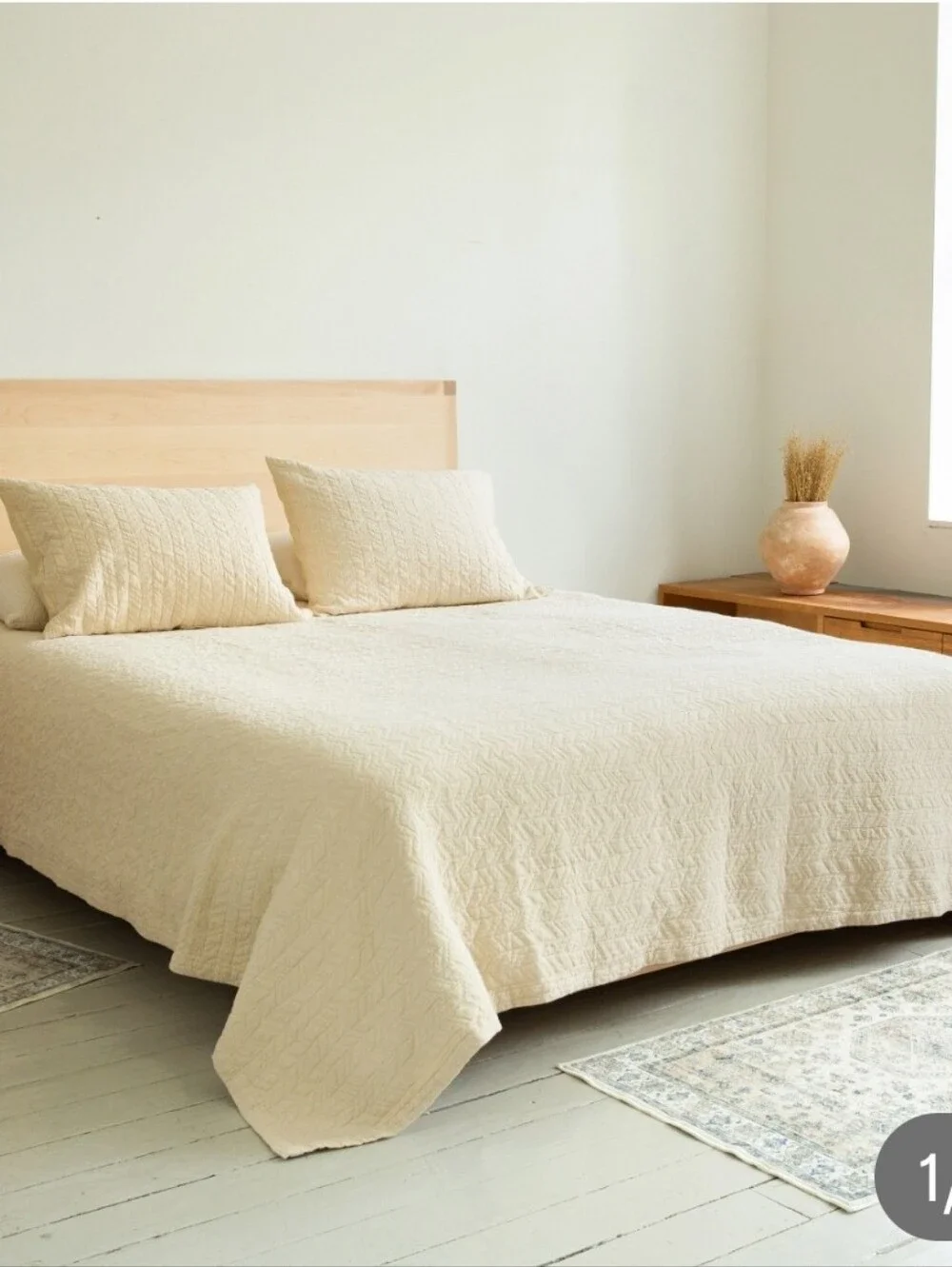 (6) Avacado Herringbone 3piece Organic Cotton Coverlet Set